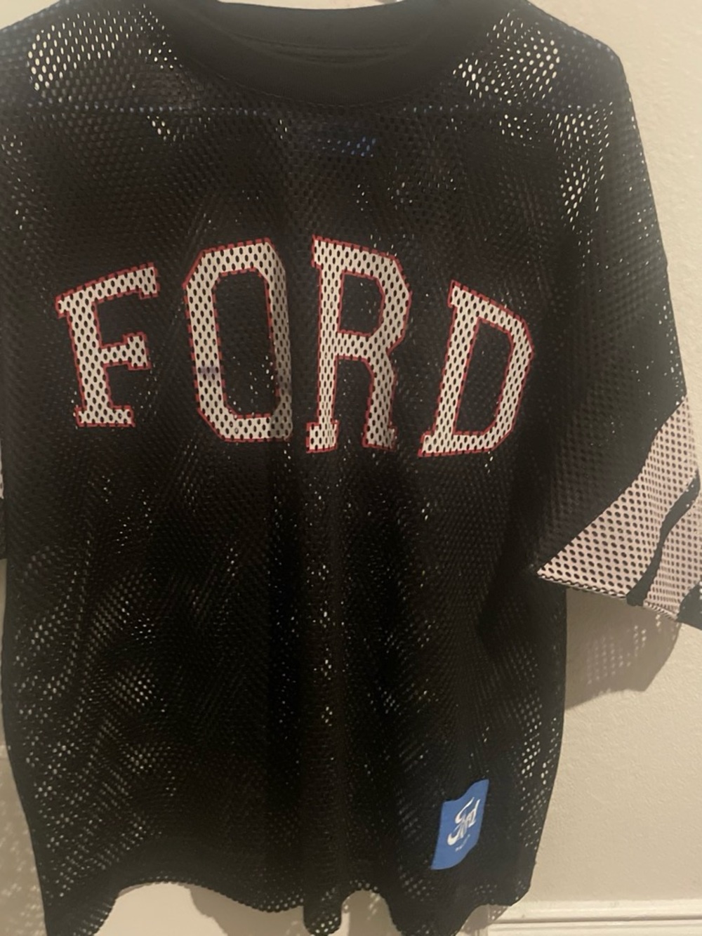 PacSun Black Mesh 'FORD' Graphic Jersey with White and Red Trim